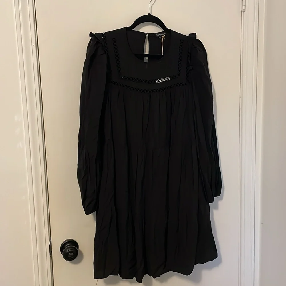 Free the Roses Black Mini Dress - Picture 3 of 9